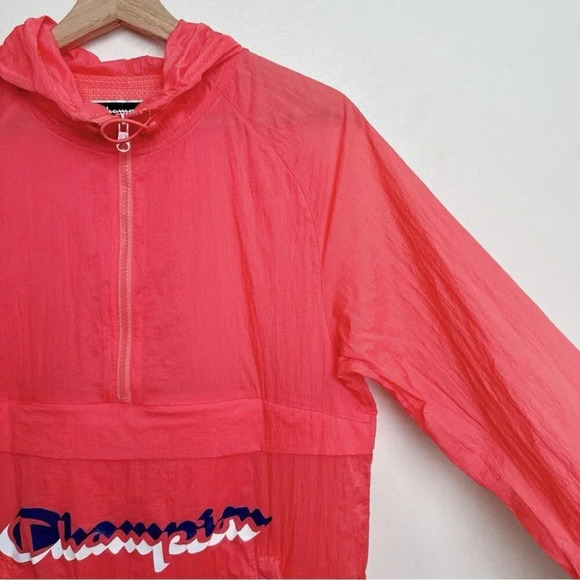 Champion Womens Size Small Pink Manorak Windbreaker Hoodie Jacket - Picture 6 of 14
